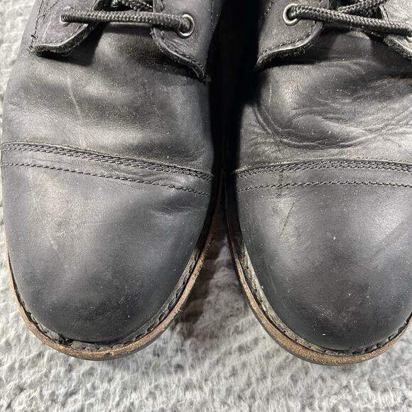 THURSDAY BOOT COMPANY CAPTAIN BOOTS MENS 11.5 BLACK MATTE LACE UP LEATHER *READ* - Picture 7 of 12